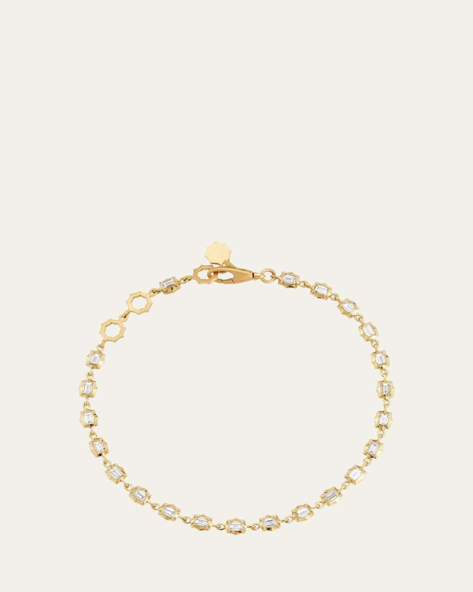 Small Vanguard Line Bracelet with Diamonds, 6.5-7"L